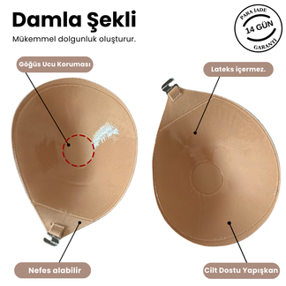 Önden Klipsli Askısız Yapışkanlı Sütyen